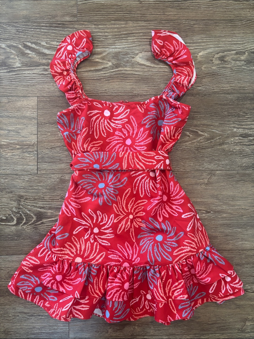 LIKELY Charlotte Mini Dress In Bittersweet Red and Pink Floral Womens Size 8 NWT